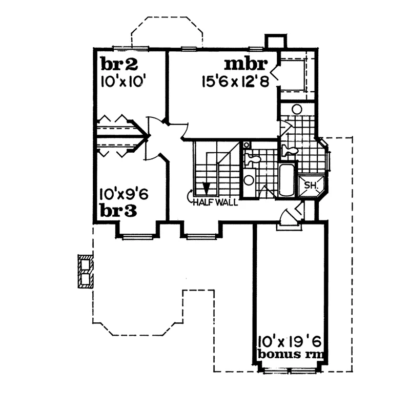 Traditional House Plan Second Floor - Clydesdale Country Home 062D-0071 - Search House Plans and More