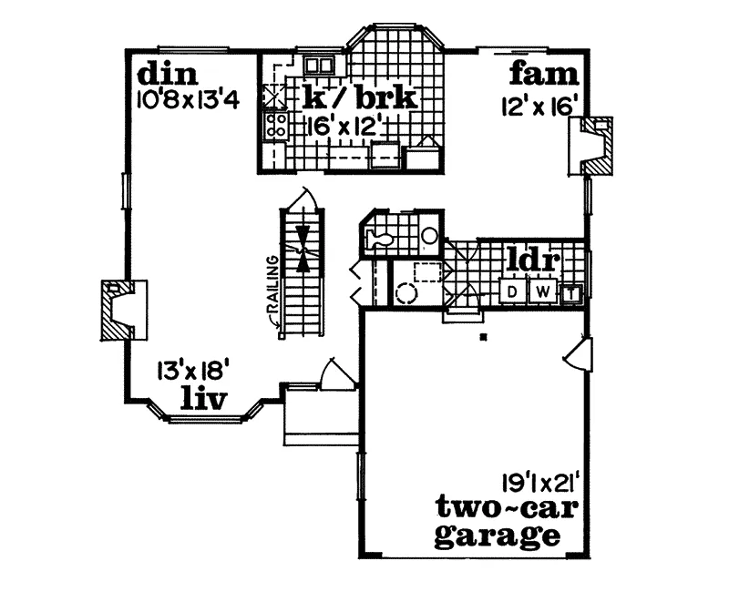 Traditional House Plan First Floor - Maksim Traditional Home 062D-0074 - Shop House Plans and More