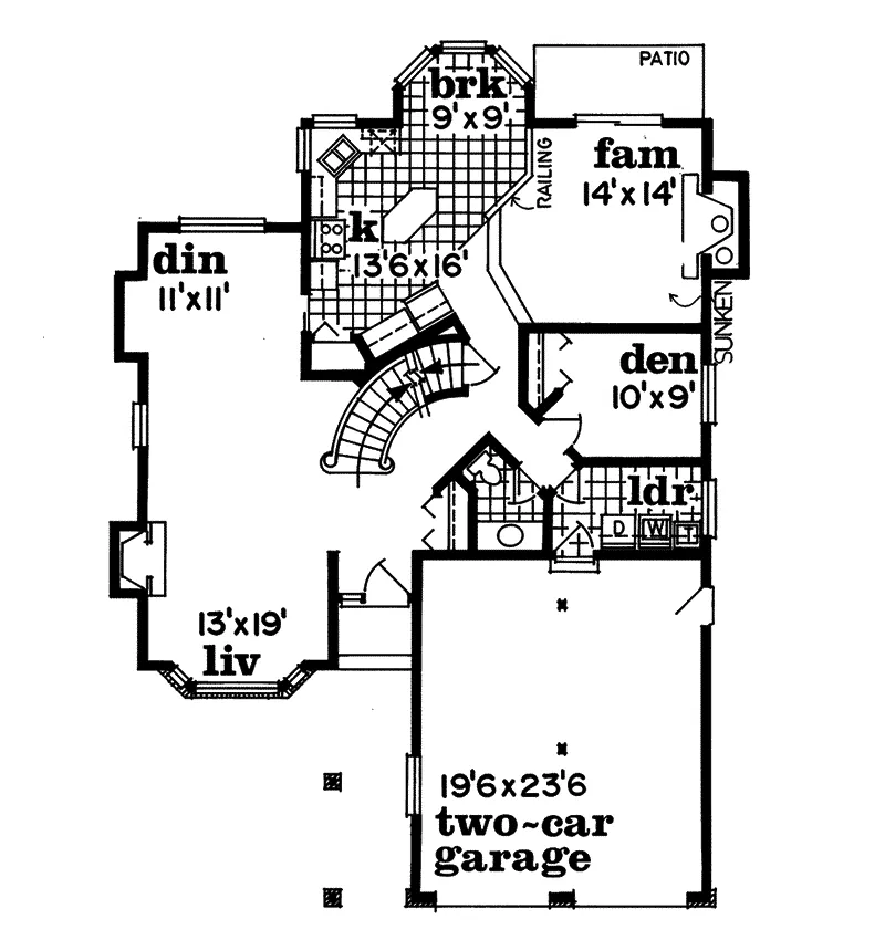 Country House Plan First Floor - Anna Traditional Home 062D-0078 - Search House Plans and More