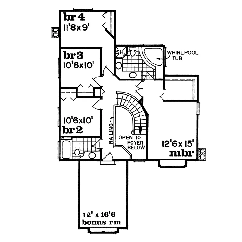 Traditional House Plan Second Floor - Marti Traditional Home 062D-0079 - Shop House Plans and More