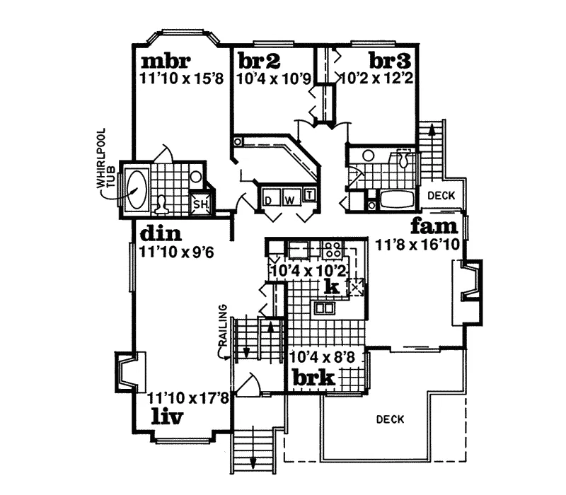 Sunbelt House Plan Second Floor - Sannois Split-Level Home 062D-0082 - Shop House Plans and More