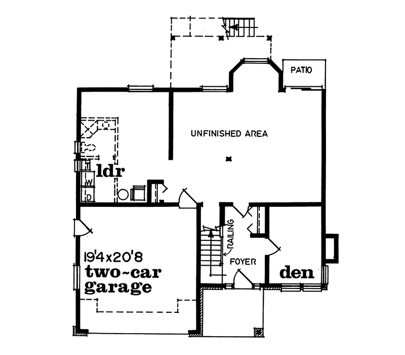 Waterfront House Plan First Floor - Atlandsberg Traditional Home 062D-0095 - Search House Plans and More