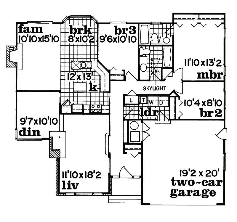 Southern House Plan First Floor - Seminole Ranch Home 062D-0097 - Shop House Plans and More