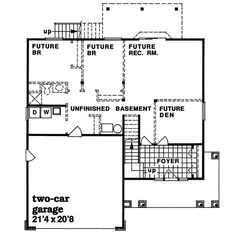 Contemporary House Plan First Floor - Halbrook Modern Home 062D-0117 - Search House Plans and More