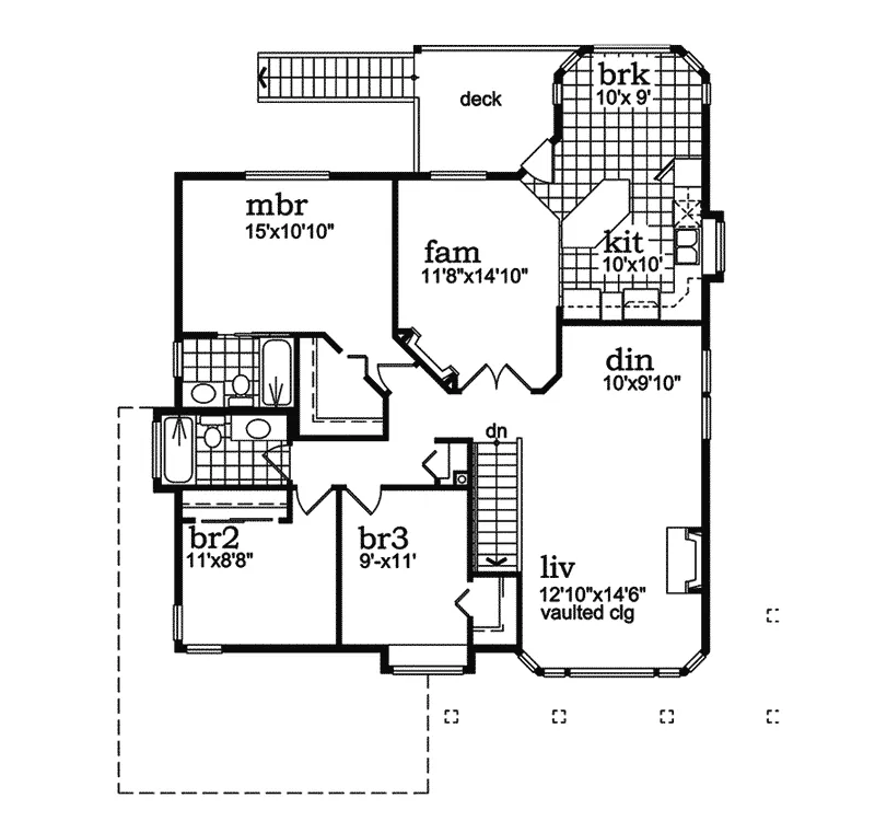 Southern House Plan Second Floor - Colgate Farm Country Home 062D-0123 - Search House Plans and More