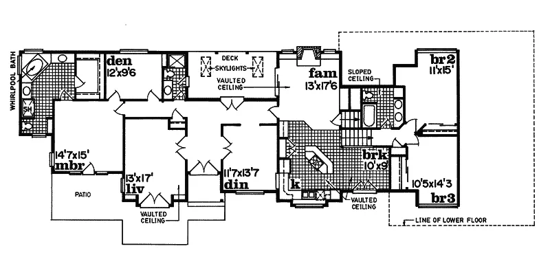 Contemporary House Plan First Floor - Saloma Contemporary Home 062D-0126 - Shop House Plans and More