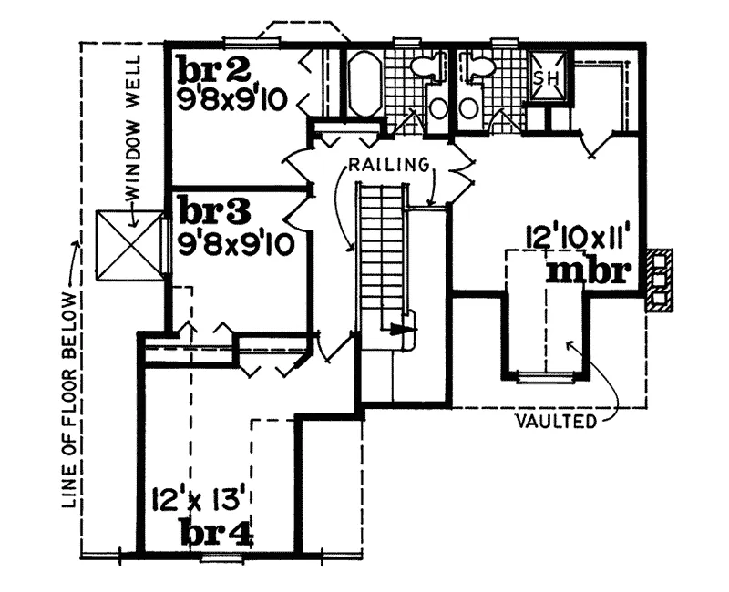 Bungalow House Plan Second Floor - Butler Creek Bungalow Home 062D-0131 - Search House Plans and More