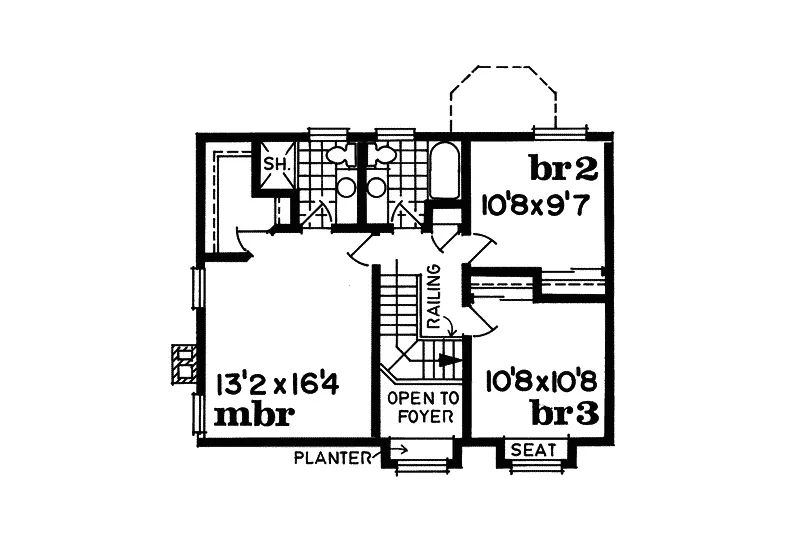 Traditional House Plan Second Floor - Leonard Traditional Country Home 062D-0140 - Shop House Plans and More