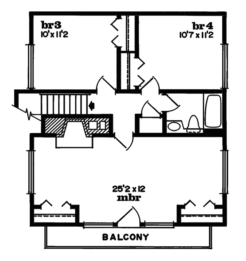 Contemporary House Plan Second Floor - Valcour Bend Cottage Home 062D-0151 - Shop House Plans and More