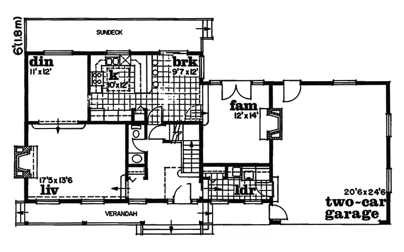 Country House Plan First Floor - Culverden Country Home 062D-0170 - Search House Plans and More