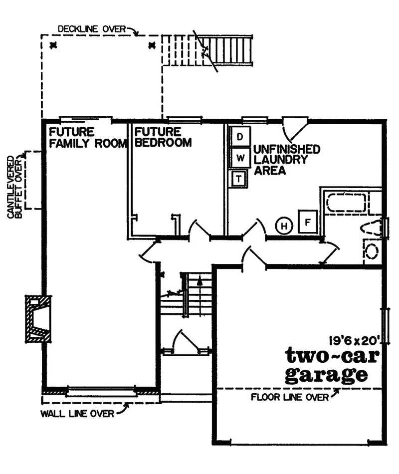 Contemporary House Plan Lower Level Floor - Forsyth Hill Traditional Home 062D-0173 - Search House Plans and More
