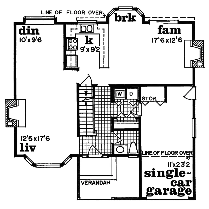 Country House Plan First Floor - Altheim Country Home 062D-0190 - Search House Plans and More