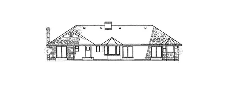 Traditional House Plan Rear Elevation - Dudley Tudor Ranch Home 062D-0191 - Search House Plans and More