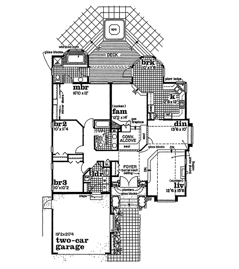 Modern House Plan First Floor - Atwater Point Ranch Home 062D-0224 - Search House Plans and More