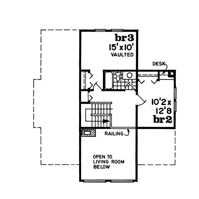 Contemporary House Plan Second Floor - Calico Bay Vacation Home 062D-0241 - Search House Plans and More