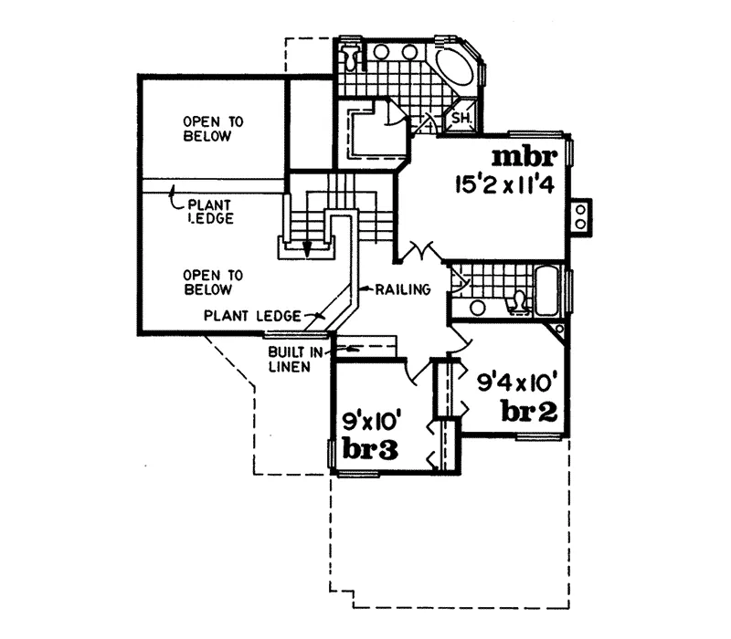 Southern House Plan Second Floor - Bottany Cove Florida Home 062D-0242 - Search House Plans and More
