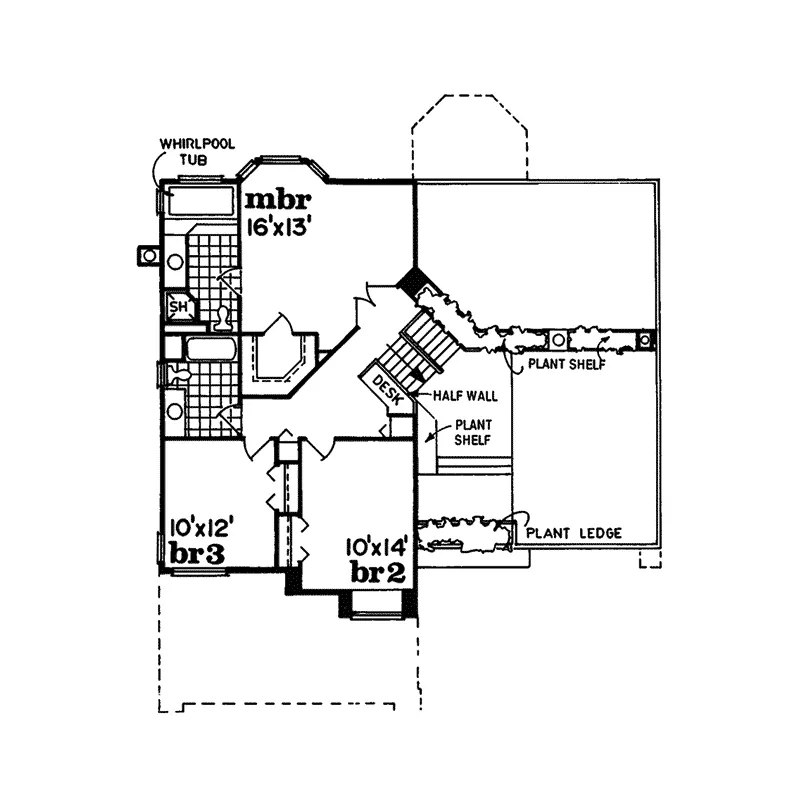 Southern House Plan Second Floor - El Quito Spanish Home 062D-0245 - Search House Plans and More
