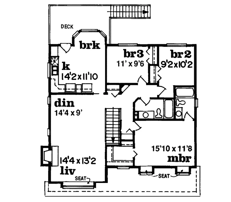 Modern House Plan Second Floor - Tunbridge Country Home 062D-0263 - Shop House Plans and More