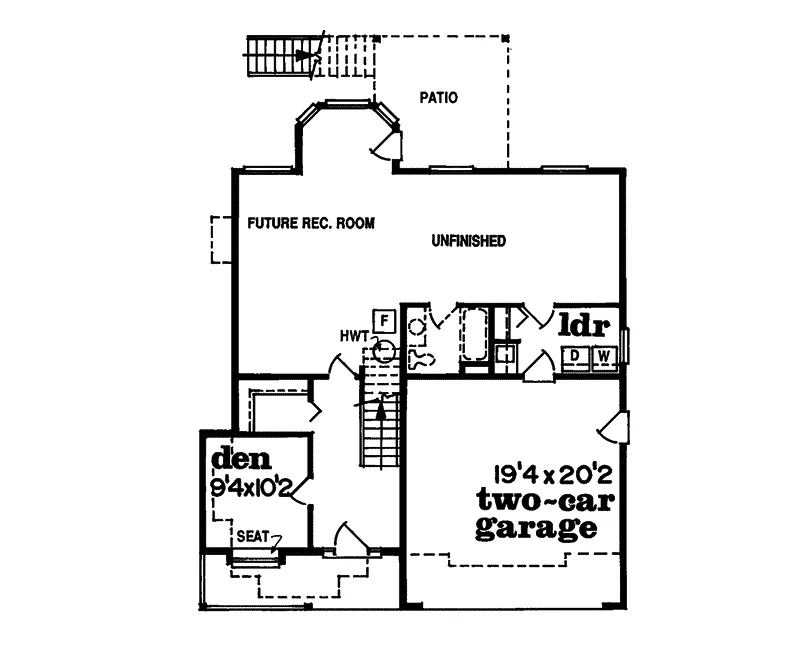 Traditional House Plan First Floor - Cutright Country Home 062D-0264 - Search House Plans and More