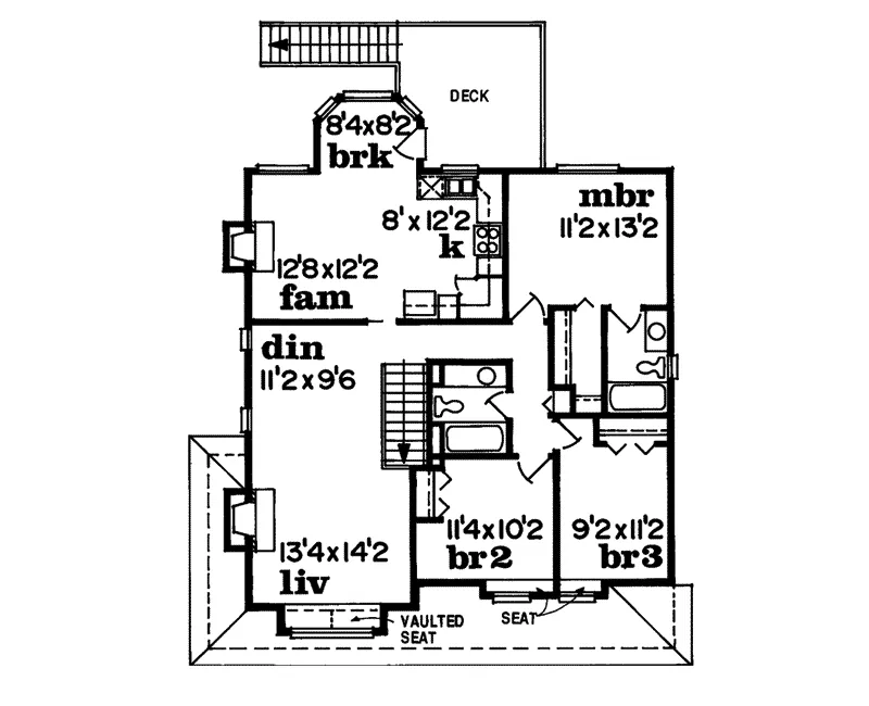 Traditional House Plan Second Floor - Cutright Country Home 062D-0264 - Search House Plans and More