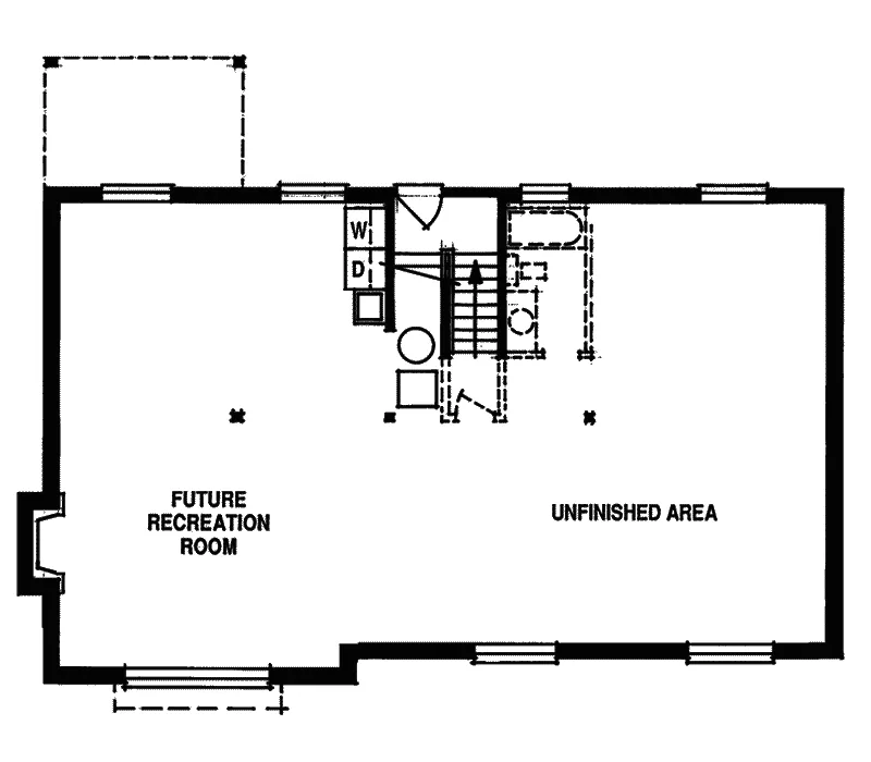 Contemporary House Plan Lower Level Floor - Debbenham Country Home 062D-0270 - Search House Plans and More