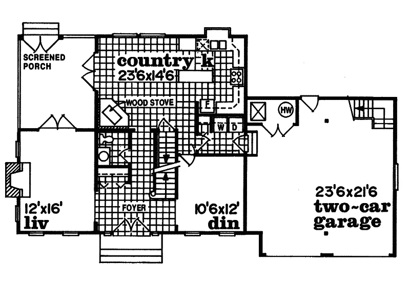 Southern House Plan First Floor - Cambrook Country Home 062D-0286 - Search House Plans and More