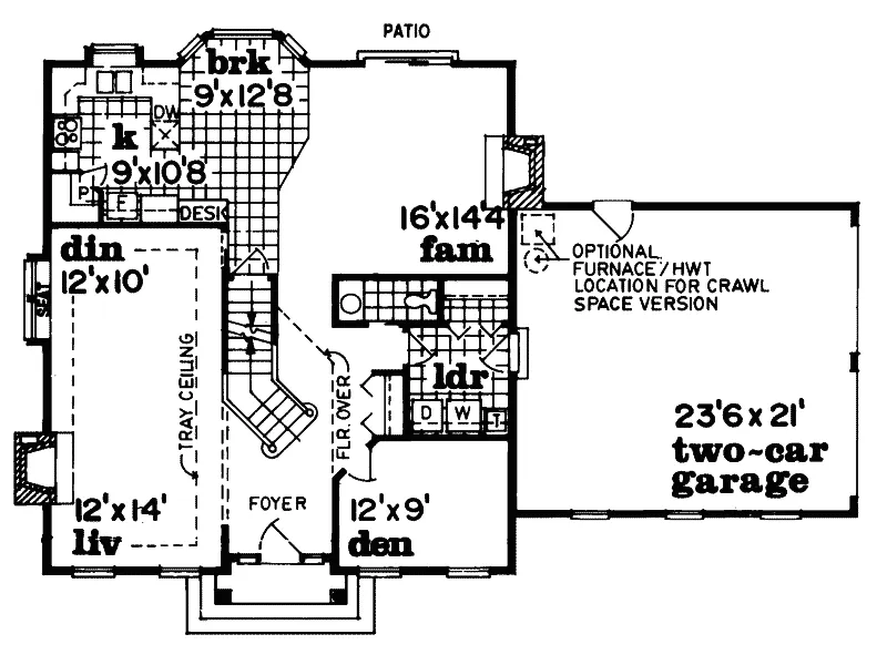 Georgian House Plan First Floor - Steffan Early American Home 062D-0306 - Shop House Plans and More