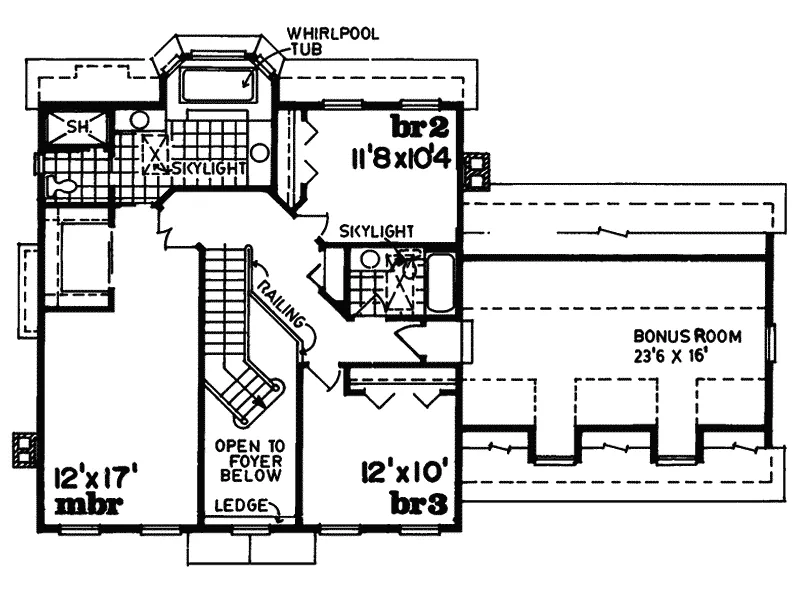 Georgian House Plan Second Floor - Steffan Early American Home 062D-0306 - Shop House Plans and More