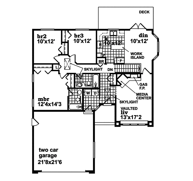Ranch House Plan First Floor - Gregg Place Ranch Home 062D-0357 - Search House Plans and More