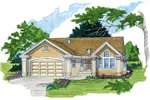 Ranch House Plan Front of Home - Gregg Place Ranch Home 062D-0357 - Search House Plans and More