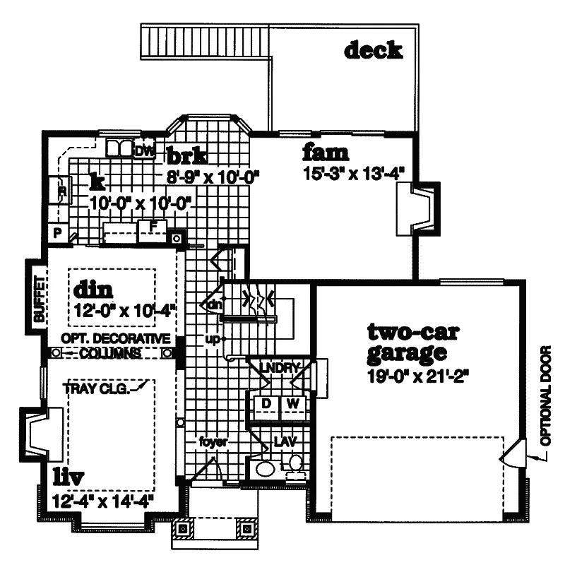 Shingle House Plan First Floor - Spokane Valley Traditional Home 062D-0363 - Shop House Plans and More