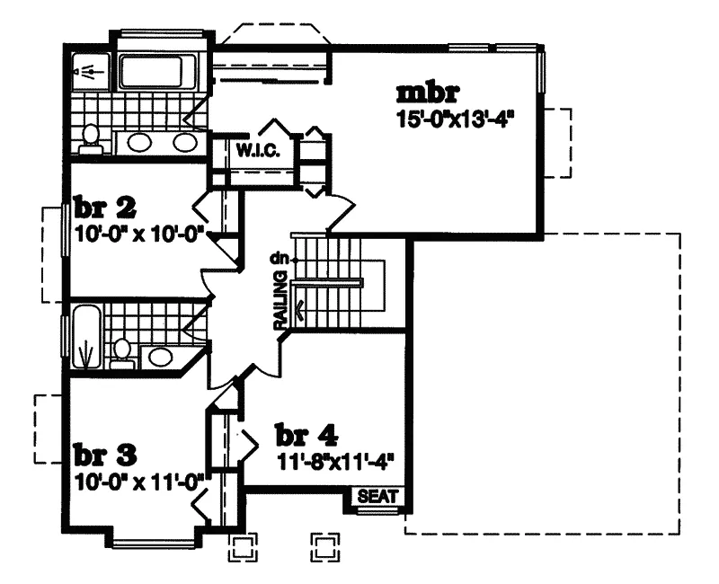 Shingle House Plan Second Floor - Spokane Valley Traditional Home 062D-0363 - Shop House Plans and More