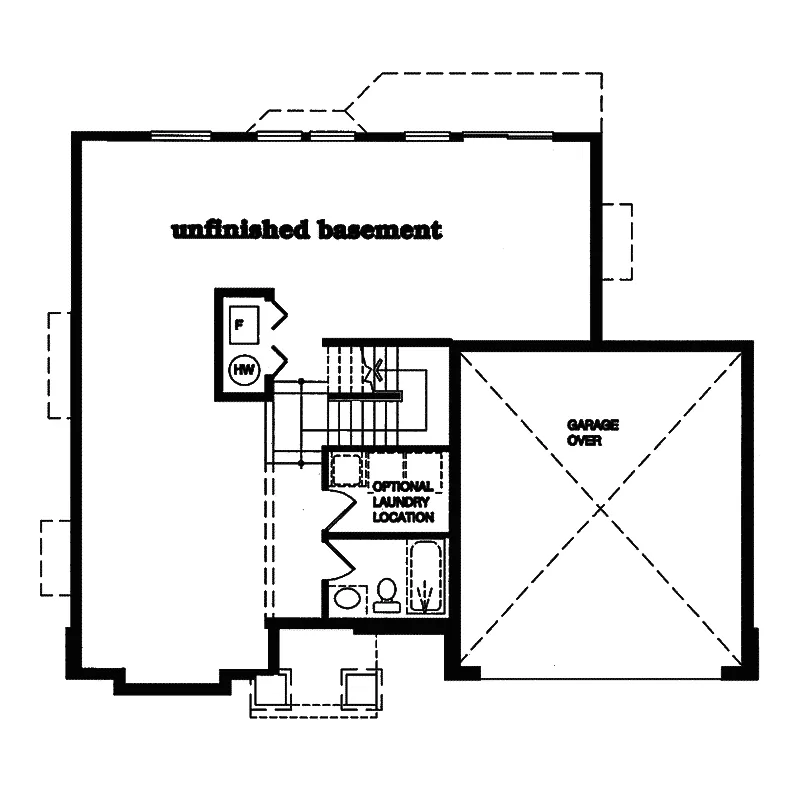 Shingle House Plan Lower Level Floor - Spokane Valley Traditional Home 062D-0363 - Shop House Plans and More
