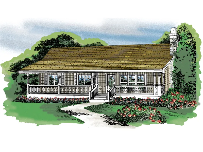 Country House Plan Front of Home - Pacland Ridge Country Home 062D-0370 - Shop House Plans and More