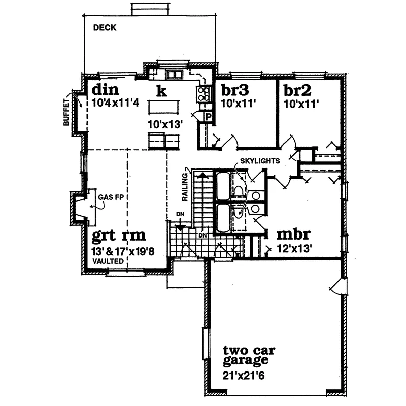 Ranch House Plan First Floor - Harper Spring Ranch Home 062D-0389 - Search House Plans and More