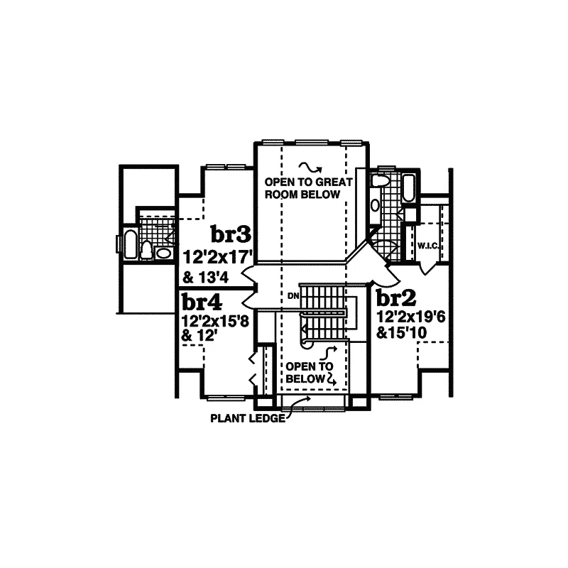 Southern House Plan Second Floor - Newfield Farm Country Home 062D-0399 - Shop House Plans and More
