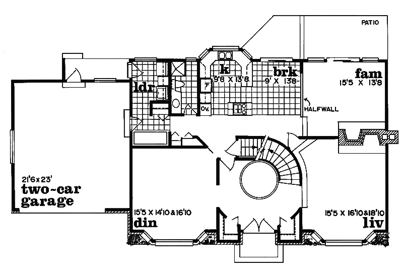 European House Plan First Floor - Garonne Tudor Style Home 062D-0414 - Search House Plans and More