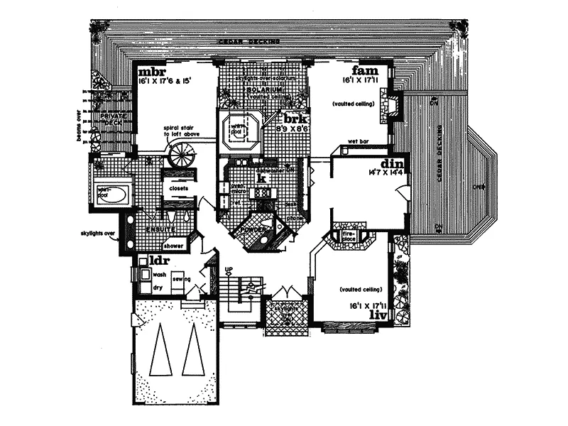 Contemporary House Plan First Floor - Evanston Park Modern Home 062D-0430 - Search House Plans and More