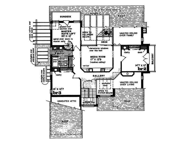 Contemporary House Plan Second Floor - Evanston Park Modern Home 062D-0430 - Search House Plans and More