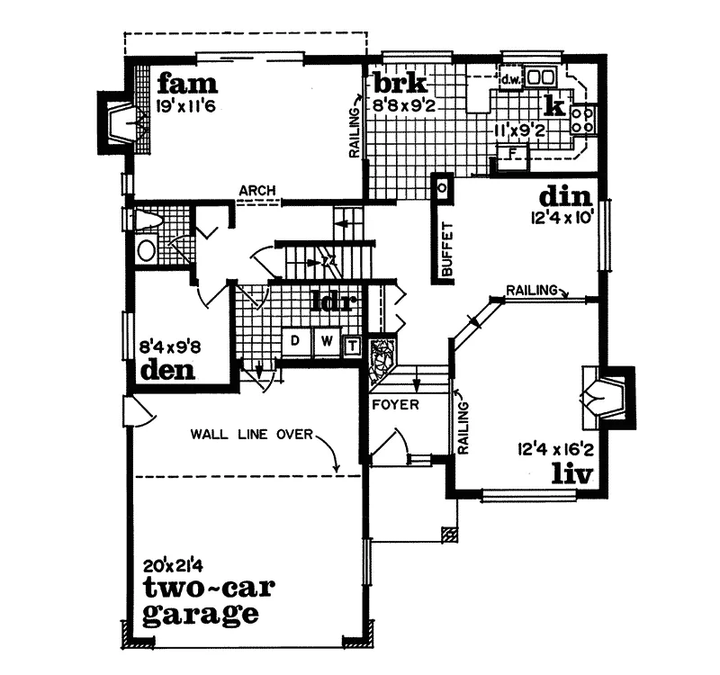 Traditional House Plan First Floor - Markham Mill Traditional Home 062D-0433 - Shop House Plans and More