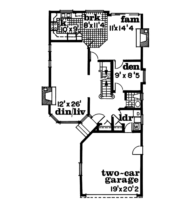 Tudor House Plan First Floor - Harrow Tudor Style Home 062D-0438 - Search House Plans and More