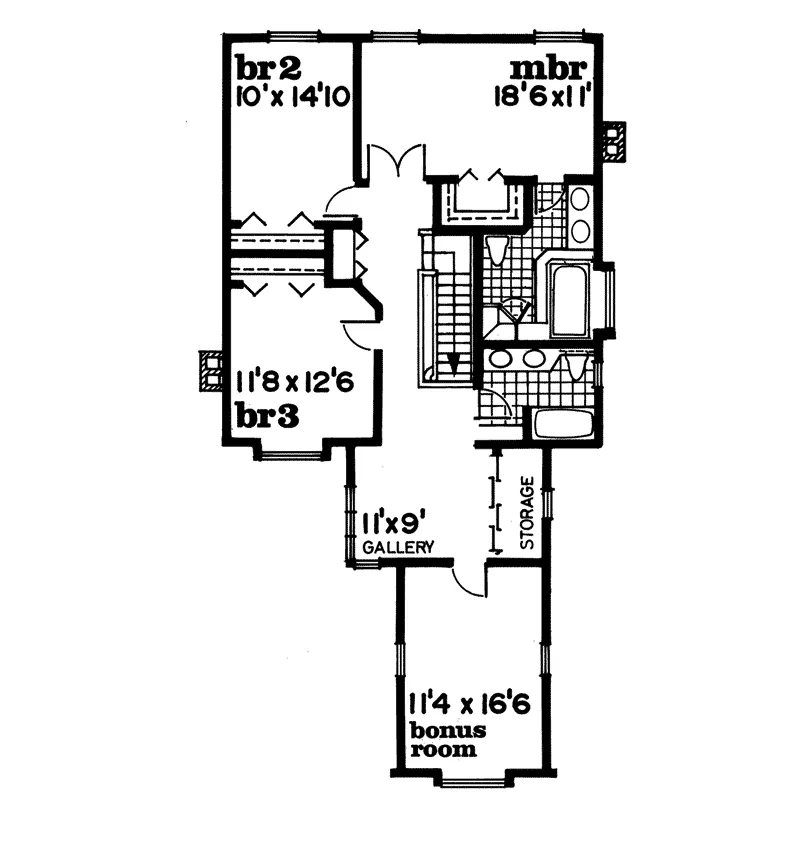 Tudor House Plan Second Floor - Harrow Tudor Style Home 062D-0438 - Search House Plans and More