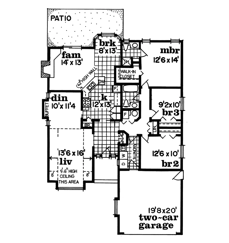 Traditional House Plan First Floor - Maison Ladue Ranch Home 062D-0441 - Shop House Plans and More