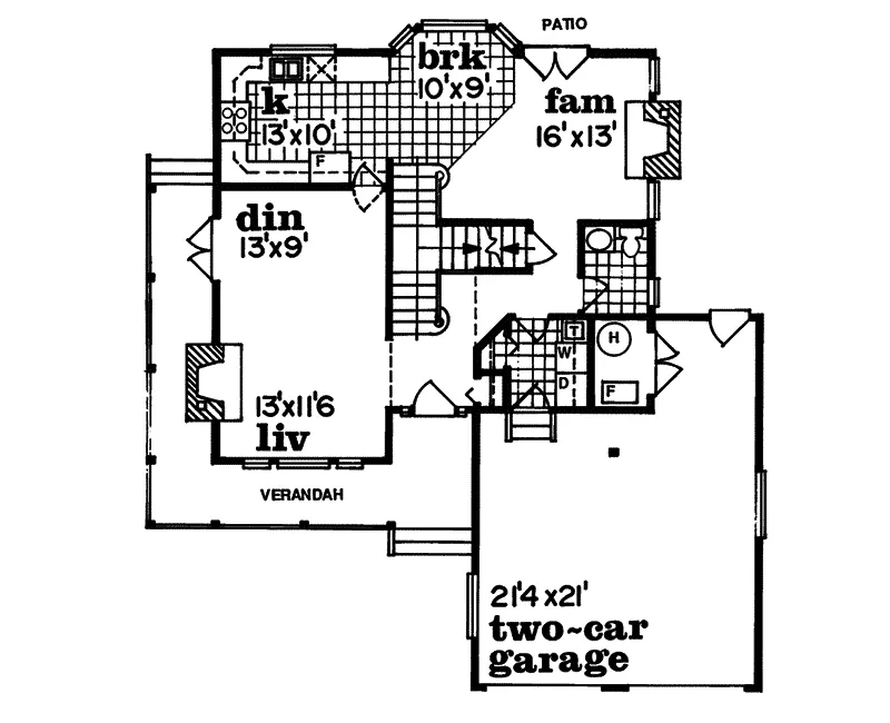 Traditional House Plan First Floor - McAllister Mill Traditional Home 062D-0461 - Shop House Plans and More
