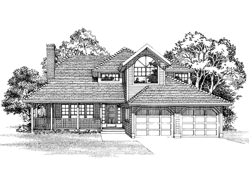 Traditional House Plan Front of Home - McAllister Mill Traditional Home 062D-0461 - Shop House Plans and More