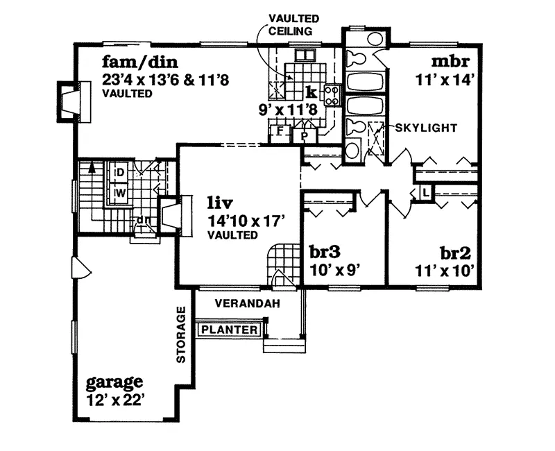 Ranch House Plan First Floor - Spoede Hills Charming Ranch Home 062D-0468 - Shop House Plans and More