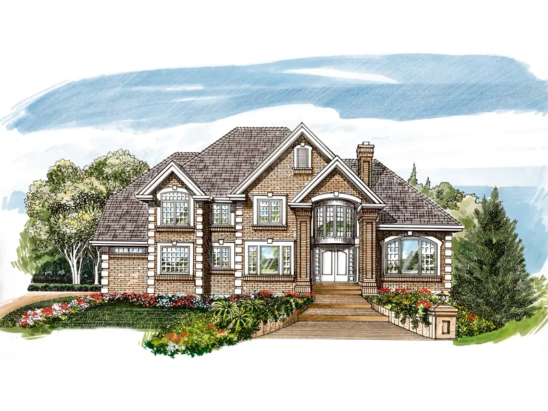 Traditional House Plan Front of Home - Shetland Manor Luxury Home 062D-0472 - Shop House Plans and More