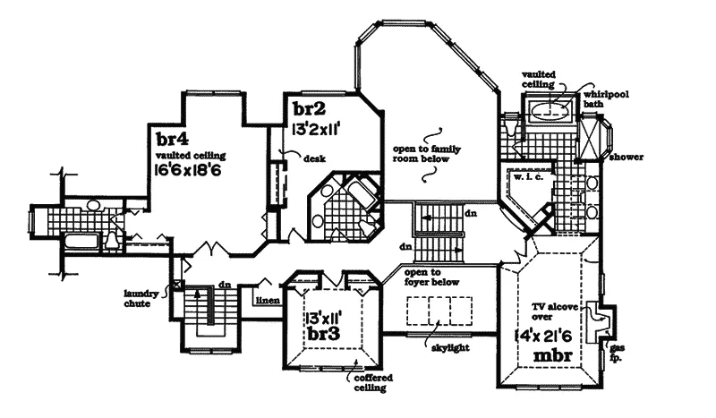 European House Plan Second Floor - Forestview Country French Home 062D-0473 - Search House Plans and More