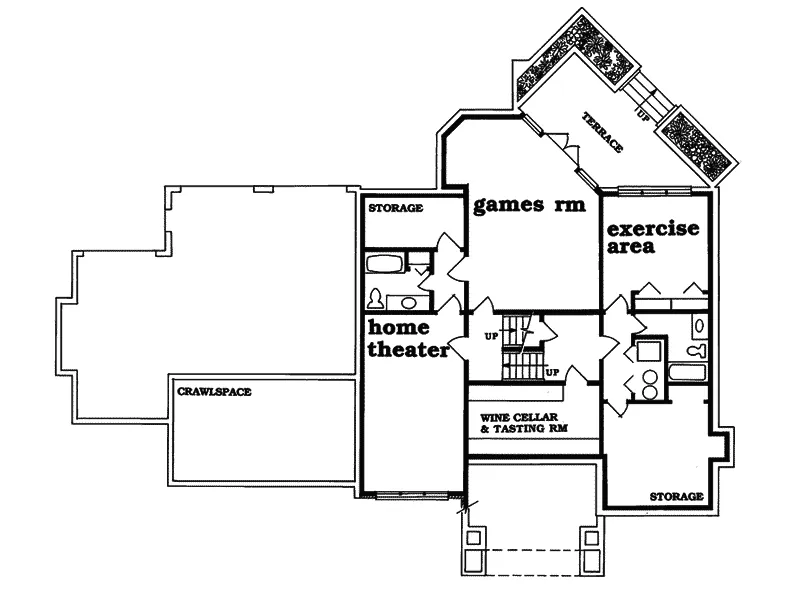 European House Plan Lower Level Floor - Forestview Country French Home 062D-0473 - Search House Plans and More