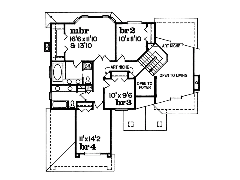 Sunbelt House Plan Second Floor - Bexleyheath Traditional Home 062D-0477 - Search House Plans and More